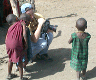 Guide Adam Angel introduces the Manasai to digital photography