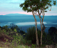 Sunset view of the Ngovongoro Crater, Tanzania Africa