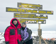 Al and Linda at Uhuru Peak (19,340 ft.)