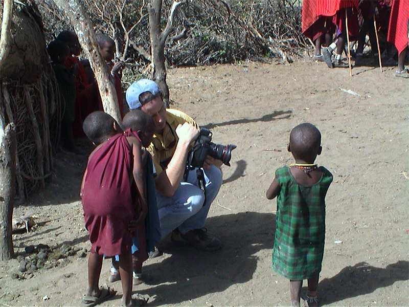 Guide Adam Angel introduces the Manasai to digital photography