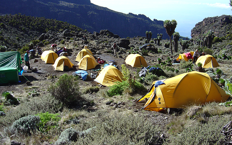 Team camp at Barranco (13,000 ft.)