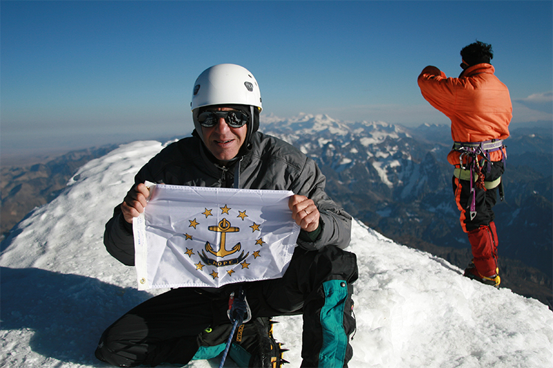 Al at the Summit of Huayna Potosi Elevation 19974 ft.